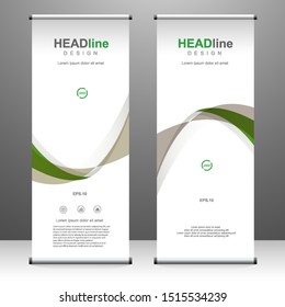 Roll up banner vertical template design, for brochure, business, flyer, infographics. modern x-banner and flag-banner advertising. vector illustration