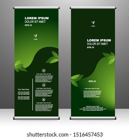 Roll up banner vertical template design, for brochure, business, flyer, infographics. modern x-banner and flag-banner advertising. vector illustration