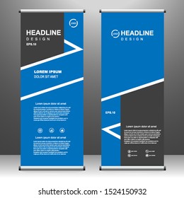 Roll up banner vertical template design, for brochure, business, flyer, infographics. modern x-banner and flag-banner advertising. vector illustration