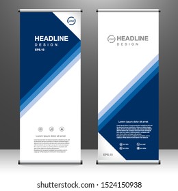 Roll up banner vertical template design, for brochure, business, flyer, infographics. modern x-banner and flag-banner advertising. vector illustration