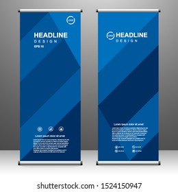 Roll up banner vertical template design, for brochure, business, flyer, infographics. modern x-banner and flag-banner advertising. vector illustration