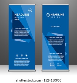 Roll up banner vertical template design, for brochure, business, flyer, infographics. modern x-banner and flag-banner advertising. vector illustration