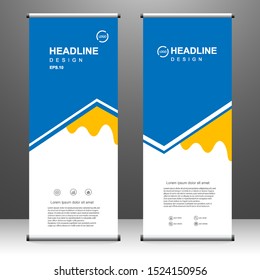 Roll up banner vertical template design, for brochure, business, flyer, infographics. modern x-banner and flag-banner advertising. vector illustration