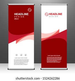 Roll up banner vertical template design, for brochure, business, flyer, infographics. modern x-banner and flag-banner advertising. vector illustration