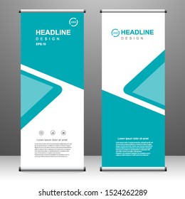 Roll up banner vertical template design, for brochure, business, flyer, infographics. modern x-banner and flag-banner advertising. vector illustration