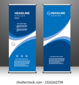 Roll up banner vertical template design, for brochure, business, flyer, infographics. modern x-banner and flag-banner advertising. vector illustration