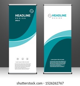 Roll up banner vertical template design, for brochure, business, flyer, infographics. modern x-banner and flag-banner advertising. vector illustration
