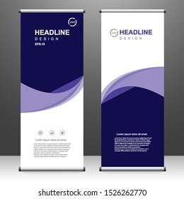 Roll up banner vertical template design, for brochure, business, flyer, infographics. modern x-banner and flag-banner advertising. vector illustration