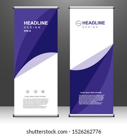 Roll up banner vertical template design, for brochure, business, flyer, infographics. modern x-banner and flag-banner advertising. vector illustration