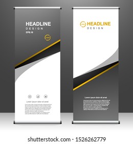 Roll up banner vertical template design, for brochure, business, flyer, infographics. modern x-banner and flag-banner advertising. vector illustration