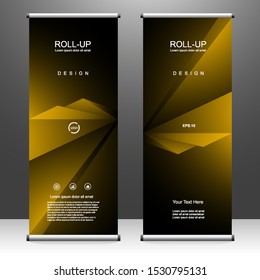 Roll up banner vertical template design, for brochure, business, flyer, infographics. modern x-banner and flag-banner advertising. vector illustration