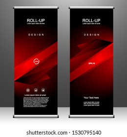 Roll up banner vertical template design, for brochure, business, flyer, infographics. modern x-banner and flag-banner advertising. vector illustration