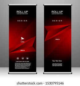 Roll up banner vertical template design, for brochure, business, flyer, infographics. modern x-banner and flag-banner advertising. vector illustration