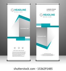 Roll up banner vertical template design, for brochure, business, flyer, infographics. modern x-banner and flag-banner advertising. vector illustration