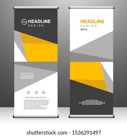 Roll up banner vertical template design, for brochure, business, flyer, infographics. modern x-banner and flag-banner advertising. vector illustration