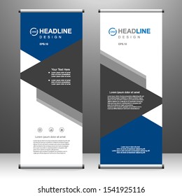 Roll up banner vertical template design, for brochure, business, flyer, infographics. modern x-banner and flag-banner advertising. vector illustration