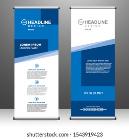 Roll up banner vertical template design, for brochure, business, flyer, infographics. modern x-banner and flag-banner advertising. vector illustration