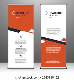Roll up banner vertical template design, for brochure, business, flyer, infographics. modern x-banner and flag-banner advertising. vector illustration