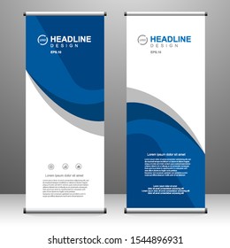 Roll up banner vertical template design, for brochure, business, flyer, infographics. modern x-banner and flag-banner advertising. vector illustration
