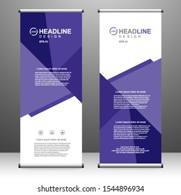 Roll up banner vertical template design, for brochure, business, flyer, infographics. modern x-banner and flag-banner advertising. vector illustration