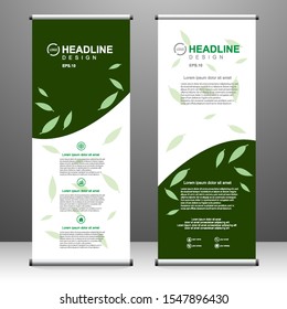 Roll up banner vertical template design, for brochure, business, flyer, infographics. modern x-banner and flag-banner advertising. vector illustration