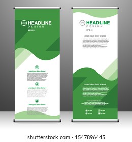 Roll up banner vertical template design, for brochure, business, flyer, infographics. modern x-banner and flag-banner advertising. vector illustration