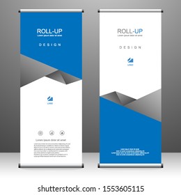 Roll up banner vertical template design, for brochure, business, flyer, infographics. modern x-banner and flag-banner advertising. vector illustration