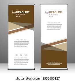 Roll up banner vertical template design, for brochure, business, flyer, infographics. modern x-banner and flag-banner advertising. vector illustration