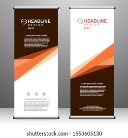 Roll up banner vertical template design, for brochure, business, flyer, infographics. modern x-banner and flag-banner advertising. vector illustration
