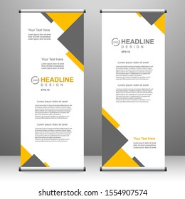 Roll up banner vertical template design, for brochure, business, flyer, infographics. modern x-banner and flag-banner advertising. vector illustration