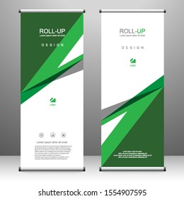 Roll up banner vertical template design, for brochure, business, flyer, infographics. modern x-banner and flag-banner advertising. vector illustration