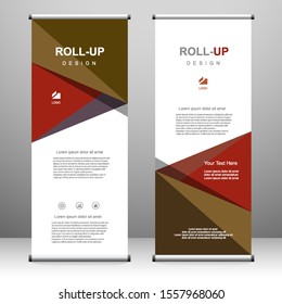 Roll up banner vertical template design, for brochure, business, flyer, infographics. modern x-banner and flag-banner advertising. vector illustration