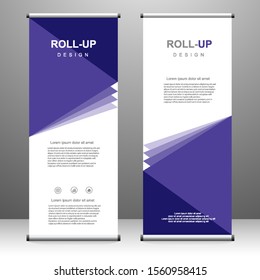 Roll up banner vertical template design, for brochure, business, flyer, infographics. modern x-banner and flag-banner advertising. vector illustration