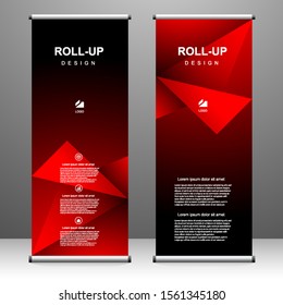 Roll up banner vertical template design, for brochure, business, flyer, infographics. modern x-banner and flag-banner advertising. vector illustration