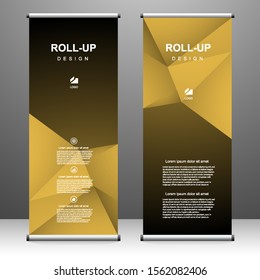 Roll up banner vertical template design, for brochure, business, flyer, infographics. modern x-banner and flag-banner advertising. vector illustration