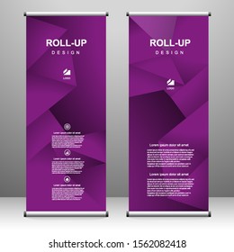 Roll up banner vertical template design, for brochure, business, flyer, infographics. modern x-banner and flag-banner advertising. vector illustration