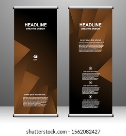 Roll up banner vertical template design, for brochure, business, flyer, infographics. modern x-banner and flag-banner advertising. vector illustration