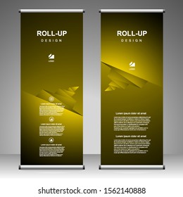 Roll up banner vertical template design, for brochure, business, flyer, infographics. modern x-banner and flag-banner advertising. vector illustration