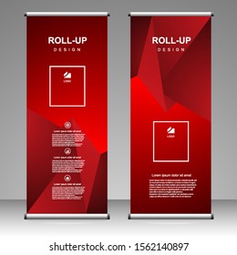 Roll up banner vertical template design, for brochure, business, flyer, infographics. modern x-banner and flag-banner advertising. vector illustration