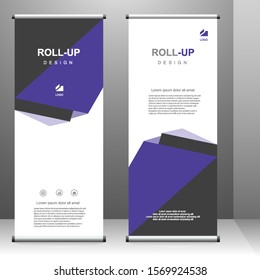 Roll up banner vertical template design, for brochure, business, flyer, infographics. modern x-banner and flag-banner advertising. vector illustration