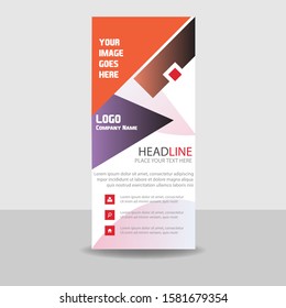 Roll up banner vertical template design. Standee Poster design. Vector illustration