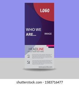 Roll up banner vertical template design. Standee Poster design. Vector illustration