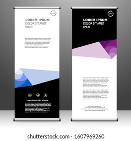 Roll up banner vertical template design, for brochure, business, flyer, infographics. modern x-banner and flag-banner advertising. vector illustration