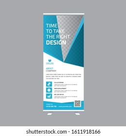 Roll up banner vertical template design, for brochure, business, flyer, infographics. modern x-banner and flag-banner advertising. vector illustration