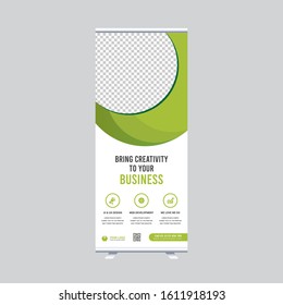 Roll up banner vertical template design, for brochure, business, flyer, infographics. modern x-banner and flag-banner advertising. vector illustration