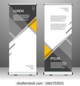 Roll up banner vertical template design, for brochure, business, flyer, infographics. modern x-banner and flag-banner advertising. vector illustration