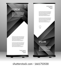Roll up banner vertical template design, for brochure, business, flyer, infographics. modern x-banner and flag-banner advertising. vector illustration