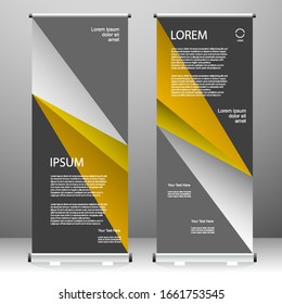 Roll up banner vertical template design, for brochure, business, flyer, infographics. modern x-banner and flag-banner advertising. vector illustration