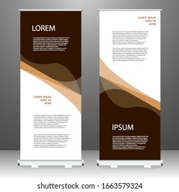 Roll up banner vertical template design, for brochure, business, flyer, infographics. modern x-banner and flag-banner advertising. vector illustration