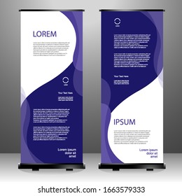 Roll up banner vertical template design, for brochure, business, flyer, infographics. modern x-banner and flag-banner advertising. vector illustration